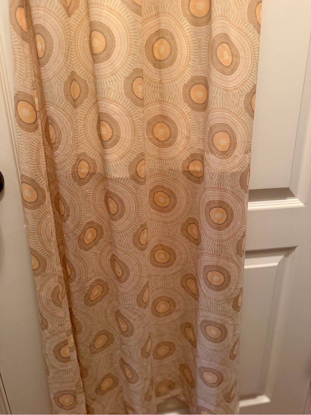 Forever 21 Neutral Beige V-Neck Puff Sleeve Boho Maxi Dress - Picture 7 of 13